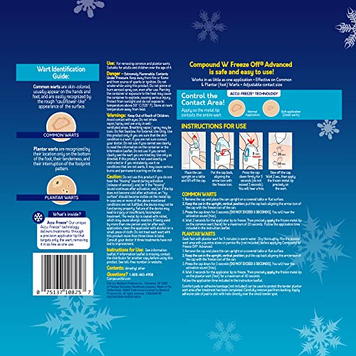 Image of Compound W Freeze Off Advanced Wart Remover, Precision Tip Accu-Freeze Applicator, 15 Wart Removal Treatments