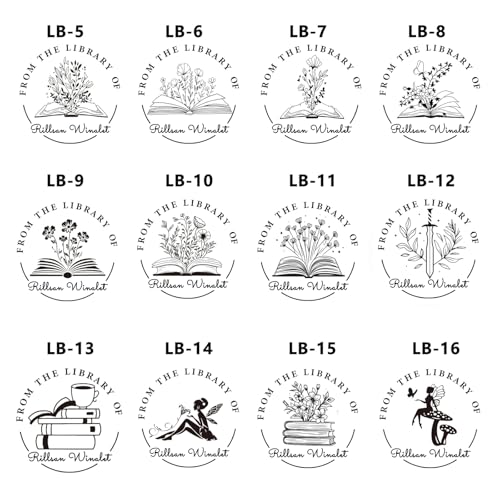 Custom Library Embosser | Personalized Book Embosser | Personal Library Embosser Custom Stamp Seal from The Library of | Floral Book Embosser (Flowers 1) - Thumbnail 4