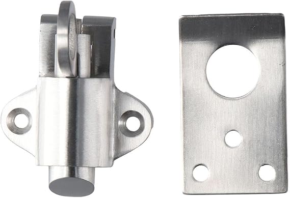 Door Latch Lock Stainless Steel Security Pull Ring Spring Automatic Bounce Door Bolt Gate Latch for Window Shed Gate Toilet Bedroom