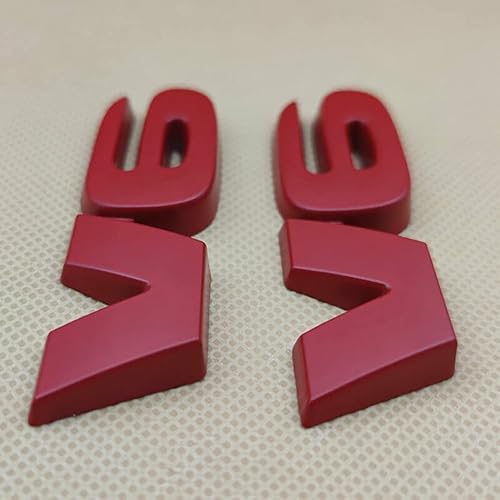 Miniatura 3 de 2 calcomanías de metal cromado V6 Motor Badge Sport Turbo Sticker Car Trunk Emblem Decal (rojo)