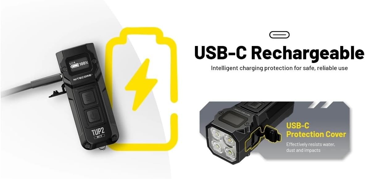 Nitecore TUP2 Pocket Light - 1200 Lumen - Upgrade of Tup (Black)