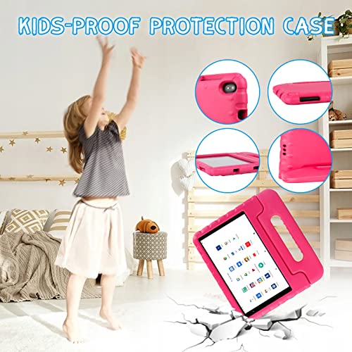 Image of Lastest Tablet Android Tablet 8 Inch with 7GB RAM + 64GB ROM + 2TB Expand, 5GWiFi, Game Guide, Bluetooth 5.0, 2MP + 5 MP Dual Camera, Long Life Battery 1280 * 800 Pixels, Tablet Protect EVA Case, Red