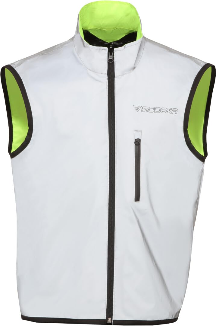 Modeka Chaleco reflectante DOUBLE EYE reversible para moto día y noche, talla 3XL