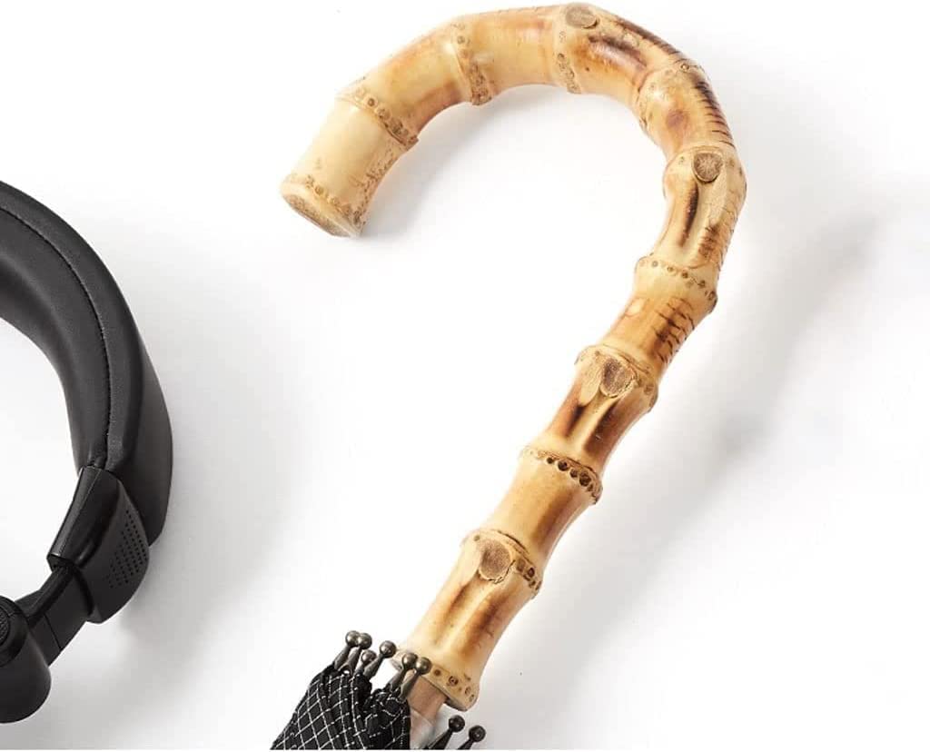 Ombrelli Pioggia Ombrello da Golf 10 Ossa Ombrello con Bastone Antivento Manico in bambù Ombrello Ventilato con Baldacchino Manuale da Uomo retrò Ombrello