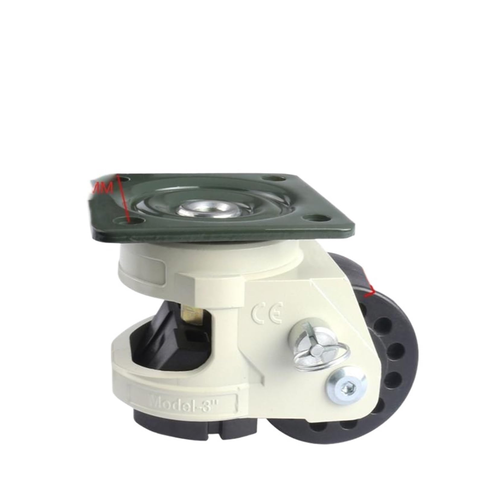 MXXDMOPD 1 Piece 3 inch Handle/Threaded Brake Caster Suitable for Machinery Furniture appliances(Thread Brake,SJB920-600A)