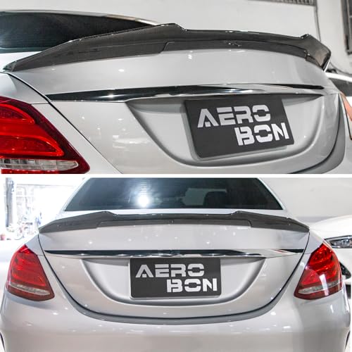 AeroBon Real Carbon Fiber Trunk Spoiler Compatible with 2017-2023 Mercedes Benz E Class W213 Sedan Spoiler (H Style) High Kick by AeroBon - Used condition - Image 3