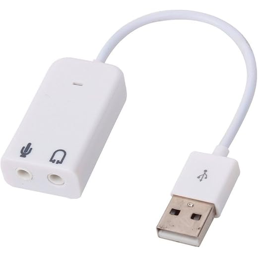 Technotech 7.1 Channel USB External Sound Card Audio Adapter with Mic - White