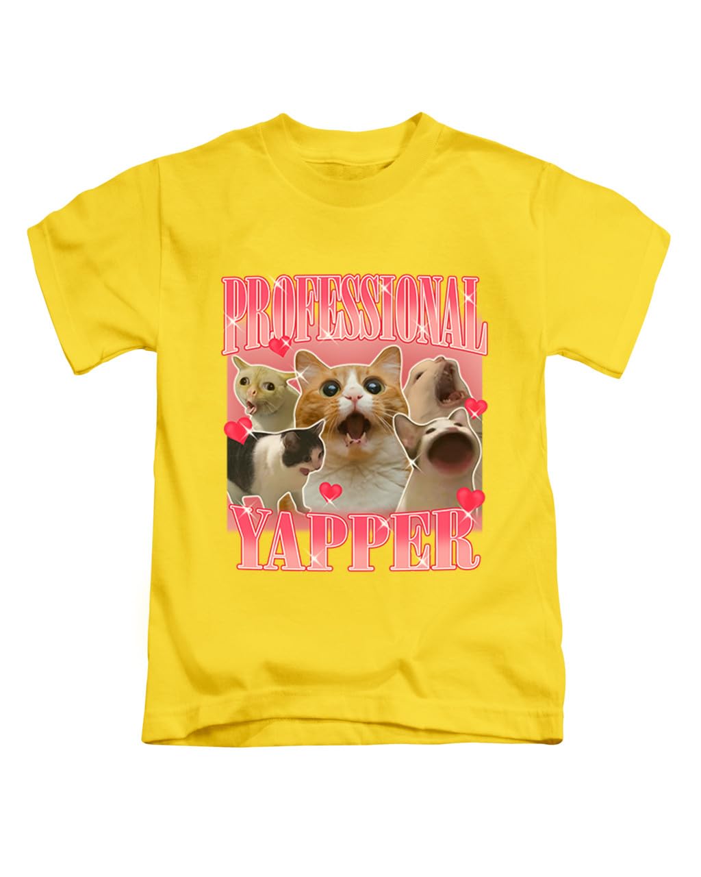 New Spirit Original Cat Professional yapper Meme Novelty Iconic Funny Humour Joke Cats Tee T-Shirt Funny Unisex T Shirt Top Yellow