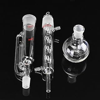 zilzol 250ml 24/40 Allihn Condenser Flat Bottom Flask and 40/38 Soxhlet Extraction Glassware