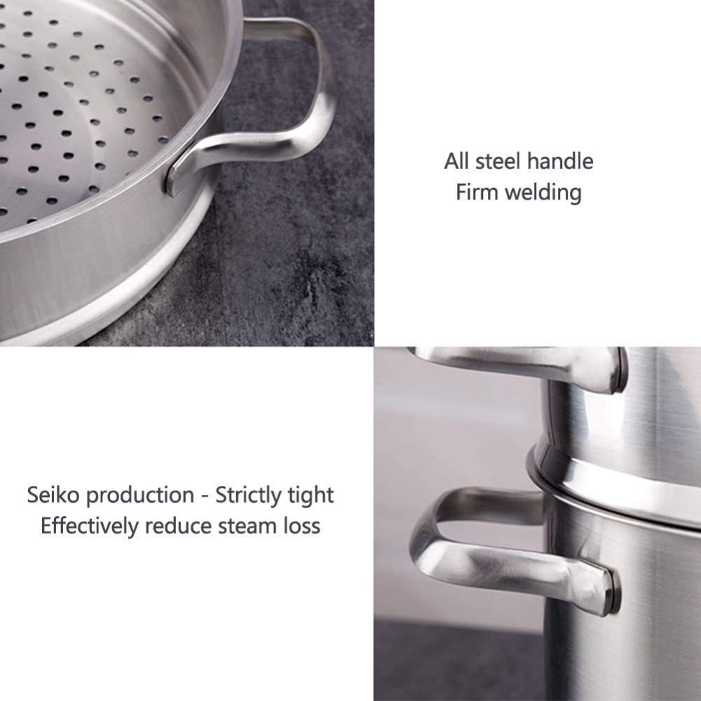 Vaporiera in acciaio inox con manici, impilabile, per molte pentole, pratici utensili da cucina per cucinare, meno olio, più freschezza, 22 cm