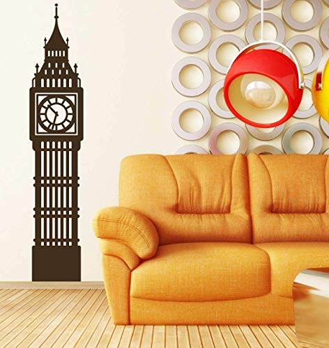 Big Ben Clock Wall Decal | London England Tower Vinyl Decor | Sticker Decoration For Office, Home | Black, White, Gray, Blue, Red, Green, Brown, Other Colors | Small, Large Sizes #TOP17