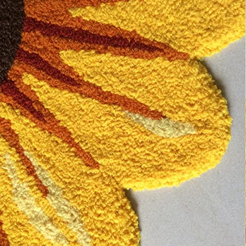 Sunflower Area Rug Mat 19.6" X 19.6" Yellow Floral Bathroom Rug Soft Plush Flower Doormat Non-Slip Rustic Small Carpet Handmade Floral Door Mat For Kitchen Bathroom Bedroom Living Room Yellow #TOP4