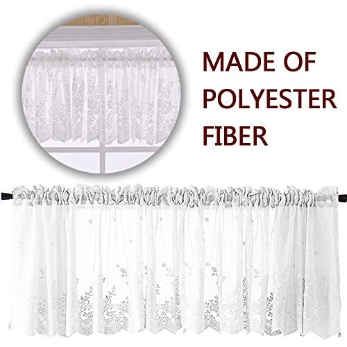 CwQisjk Lovely Lace Curtains ,Short Curtain,Curtain with Rod Pocket,Perfect for Small Kitchen and Bathroom Windows Living Room, Bedroom (130x41CM) - Cosy Home Interiors CwQisjk Lovely Lace Curtains ,Short Curtain,Curtain with Rod Pocket,Perfect for Small Kitchen and Bathroom Windows Living Room, Bedroom (130x41CM) - Image 3