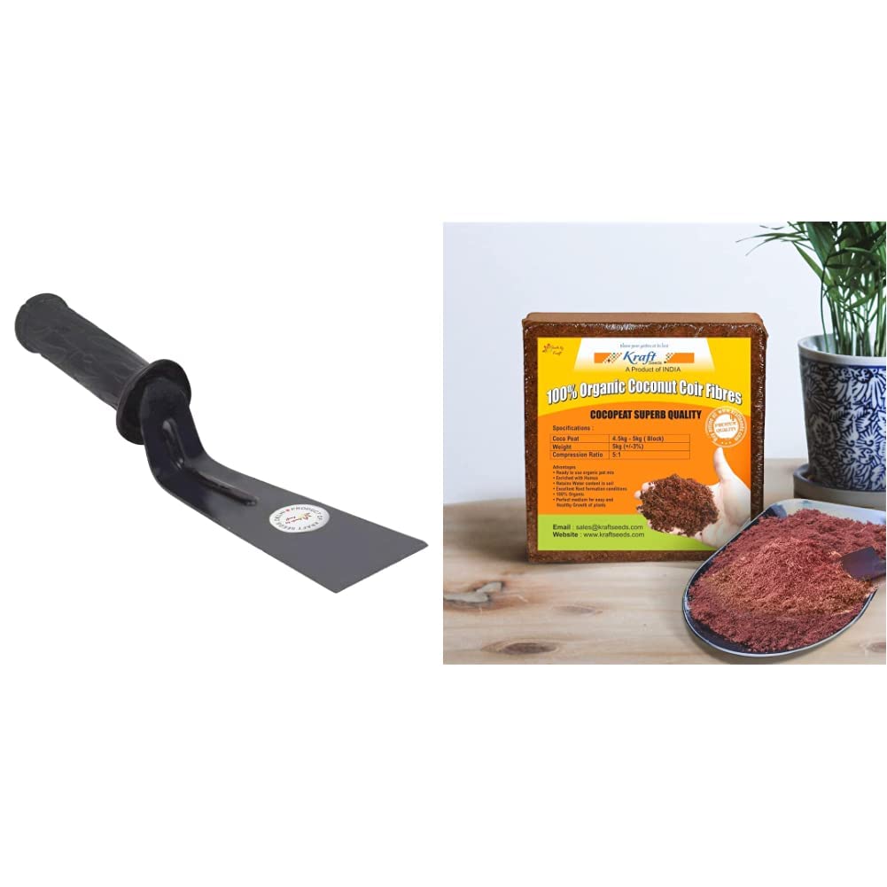 Kraft Seeds Khurpi or Khurpa (3 inch) & Compressed CocoPeat Block, 5Kg Combo