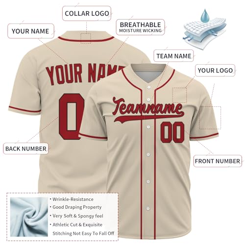 Custom Baseball Jersey Personalized Baseball Jerseys Printed Name Customized Baseball Shirt Sports Fan Jerseys for Men Woman miniatura 4
