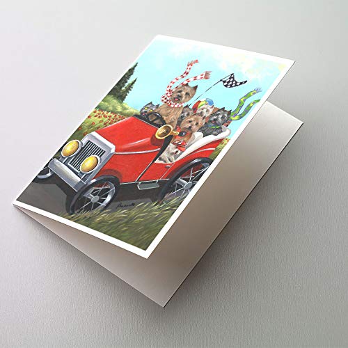 Caroline's Treasures PPP3055GCA7P Cairn Terrier On The Move Greeting Cards and Envelopes Pack of 8 Blank Cards with Envelopes Whimsical A7 Size 5x7 Blank Note Cards