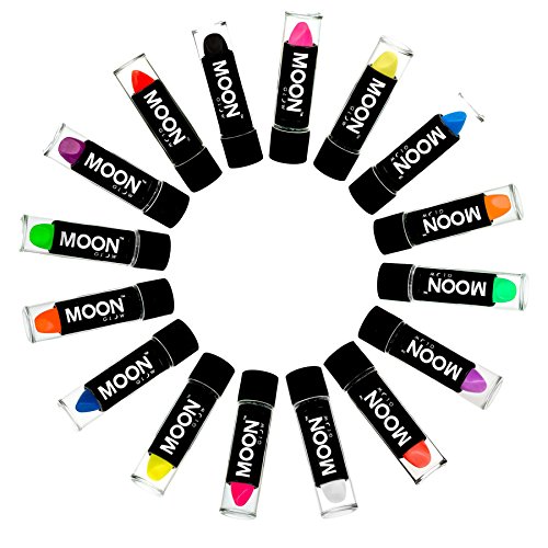 Moon Glow - BlacklightÂ Neon UV LipstickÂ 0.16ozÂ Set of 16 colours (Pastel & Intense)Â â Glows brightly under Blacklights/UV Lighting!