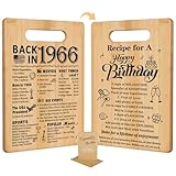 60th Birthday Gifts for Women Men,Back In 1966&Recipe for A Happy Birthday Double sided Cutting Board present for Her Him,60th Bday gift ideas,cool presents for 60 year old woman
