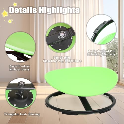 Image of Luanka Kids Swivel Chair Sensory,Spinning Chair for Autistic Kids & ADHD Children,Toddler Coordination Sensory Products for Ages 3 Years and UP,Gifts for Kid with Autism(Green)