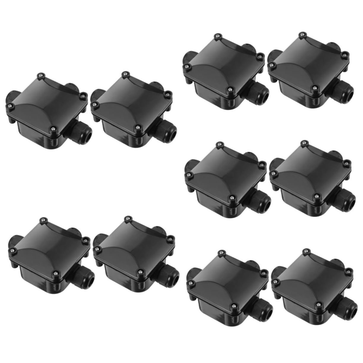Cabilock 5 Series Caja De Conexiones Impermeable Cajas Para Exterior Accesorio Electrico Conector De Cable A Prueba De Agua Conector De Cableado Impermeable El Plastico Negro 2 Piezas X 5