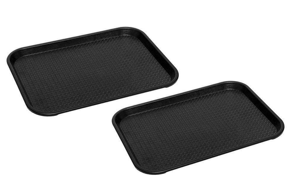 Durable Multi-Use Food Grade Unbreakable Material Rectangular Plastic Serving Tray for Home, for Kitchen, Idle for, Tea, Coffee, Dinner (16 X 12 Inches) Set of 2