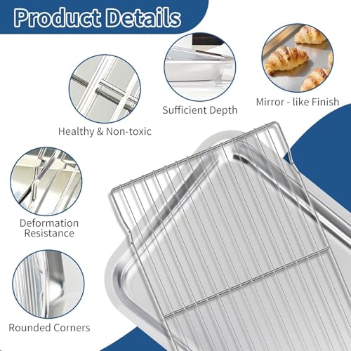 Plaques de cuisson pour pain et biscuits faits maison avec grille inox - 5