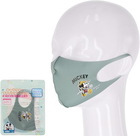 Amazon ディズニー マスク ミッキーワンポイント柄 小さめサイズ 接触冷感 キッズ 子供用 ミッキーマウス Wix 布マスク
