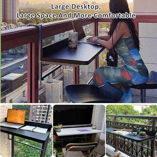 Mesa plegable de pared para balcón estrecho que ahorra espacio 4