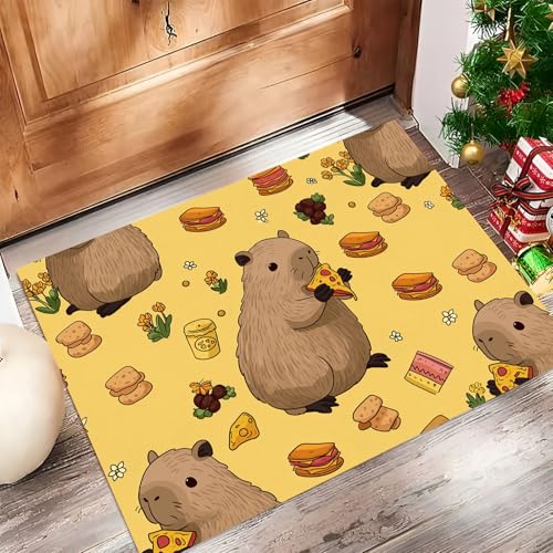 Paillasson Capybara Pizza tapis lavable intérieur extérieur - 4