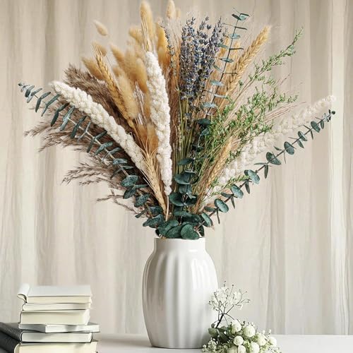 Boho Dried Flower Bouquet – Pampas Grass Bouquet with Lavender, E...