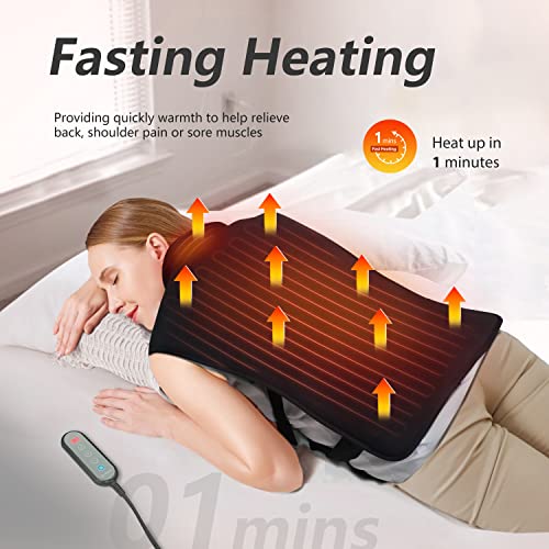 Comfier Large Heating Pad For Neck And Shoulder,Gifts For Men&Women,Heating Pad For Back Pain Relief,Calming Heated Back Wrap With 6 Heating Level,Wearable Full Body Heating Pad With 10 Timing Setting #TOP1