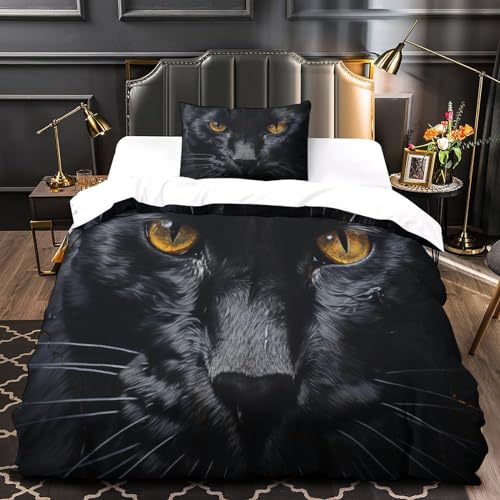 Housse de couette noire Panthère 135x200 par IOFEER - 4
