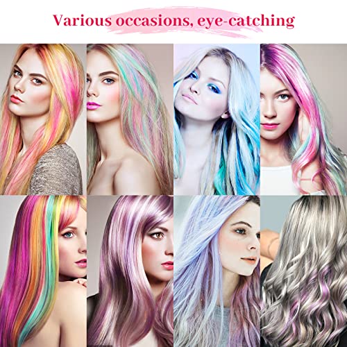 Yafex 12 Pcs Clip In Hair Extensions, 22 Inch Colored Hair Extensions Party Highlights Long Straight Synthetic Hairpieces For Women Kids Girls (Light Purple) #TOP4