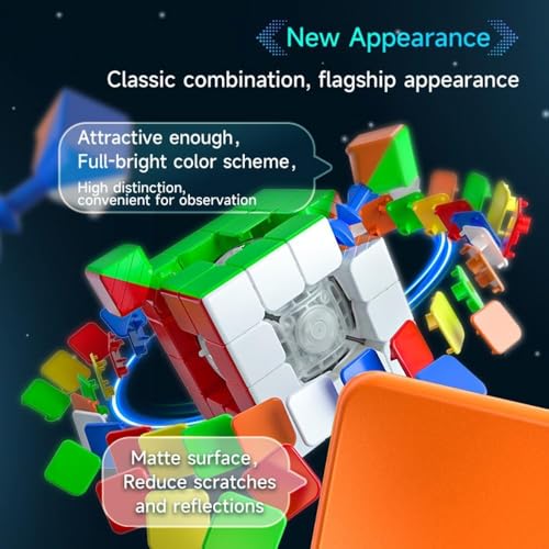 Image of HAWKISTER Qiyi M Pro 4X4 Magnetic Speed Cube, Qy 4X4X4 Professional Stickerless Magic Cube Puzzle, 2024 Edition, For Kid