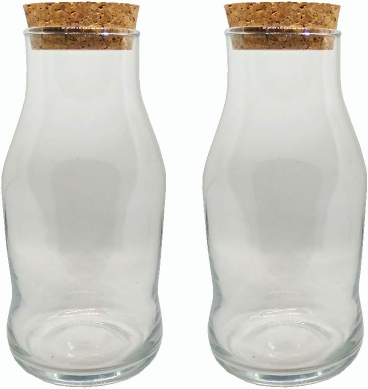 GIFTBASH Premium Shape Glass Bottle(Blb), Set of 20, 275 ml Each, Transparent | BPA Free | Storage Bottle | Kitchen Organizer | Air Tight | Modular | Cork Bottle | Multipurpose Bottle (20)