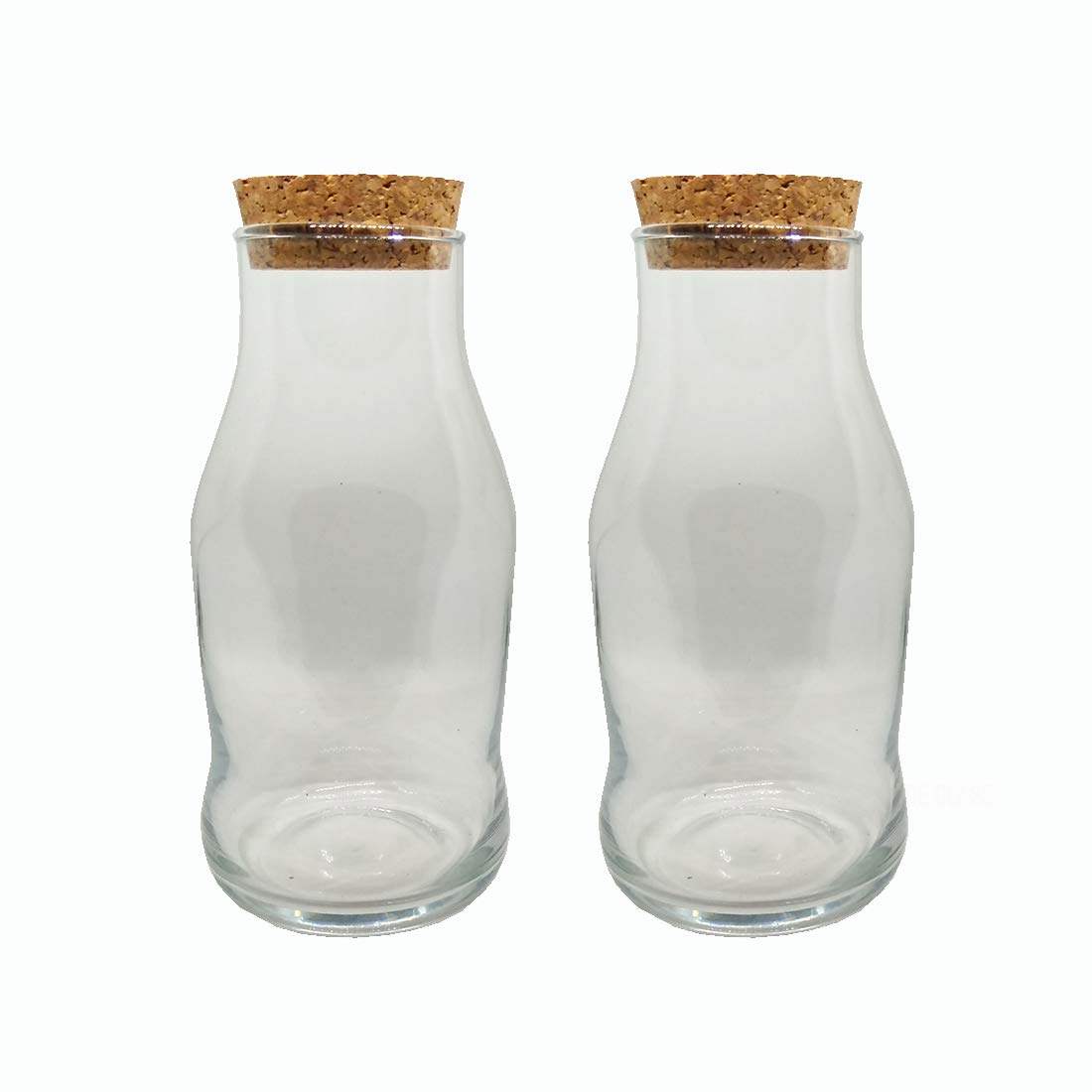 GIFTBASH Premium Shape Glass Bottle(Blb), Set of 20, 275 ml Each, Transparent | BPA Free | Storage Bottle | Kitchen Organizer | Air Tight | Modular | Cork Bottle | Multipurpose Bottle (20)