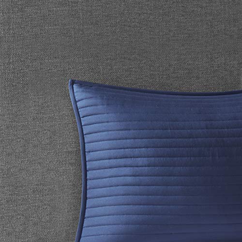 Madison Park Marina Comforter Quilt Combo Set - Modern Luxury Design, All Season Down Alternative Bedding, Matching Shams, Decorative Pillows, King/Cal King(104"x92") Seersucker Blue 8 Piece - Image 16