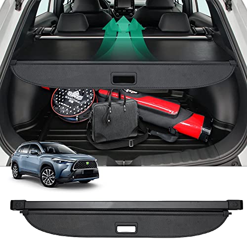 Powerty Cargo Cover for 2022-2025 Toyota Corolla Cross Accessories Trunk Cover Retractable Trunk Shielding Shade Cargo Luggage Cover Black?Not for Corolla/Corolla Cross Hybrid?