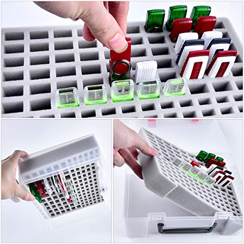 Flash Drive Case USB Memory Stick SD Card Storage Organizer- Holds 134pcs Thumb Drive Electronic Accessories Holder for Sandisk/Samsung/Inland/PNY/Netac - Thumbnail 6