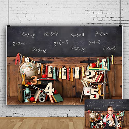 Toile de fond de rentrée scolaire vintage 2,4x1,8m pour studio photo