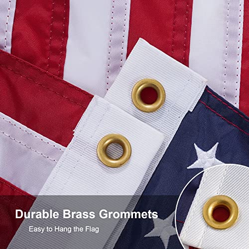 SYII American Flag 20x30 Inch Outdoor, Luxury Embroidered Stars and Double Stitched Sewn Stripes, Heavy Duty Polyester US Flags with Canvas Header and 2 Brass Grommets by SYII - Image 4