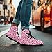 Binienty Pink Love Leopard Barefoot Shoes for Women Fashion Fall Winter Boots with Ankle Support Wide Toe Box Walking Sneakers for Fintess Sports Cross Training, US 8.5