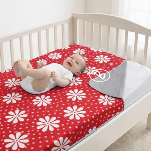 Image of Btag Baby Waterproof, Super Soft Fast Drying Mattress Protector | Extra Absorbent, Anti-Itching Sheet for New Born,Toddler (Size 140x210 cm, Pack of 1, Pink Flower)