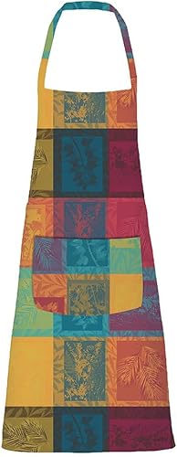 Miniatura 2 de Garnier-Thiebaut, Mille Vegetaux Sunset French Jacquard - Delantal de algodón, 30 x 33 pulgadas, Varios colores