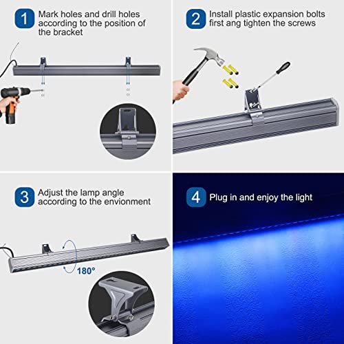 144W RGBW+6000K LED Wall Washer Light Bar, 40" Color Changing Spot Light, Remote Control, Indoor/Outdoor, Wall Mount, Modern Style - Image 6