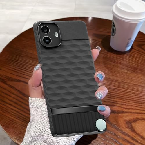 Image of Pikkme Back Cover for CMF by Nothing Phone 1 5G Camera Protection 3D Hexa Cube Design Silicone Protective Bumper Case (Black)