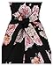 OBBUE Women's Square Neck Dress Vintage 1950s Cocktail Party Dress with Puff Sleeves Black Pink Rose XS