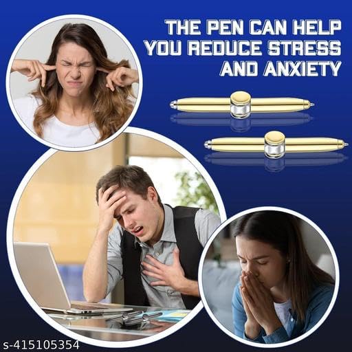 Image of Swadhin Spinning Rotatable Finger Ballpoint with LED Light, Multi Functional Stress Relief Writing Tool for Office, School and Gifting, Multicolor Pack of 1