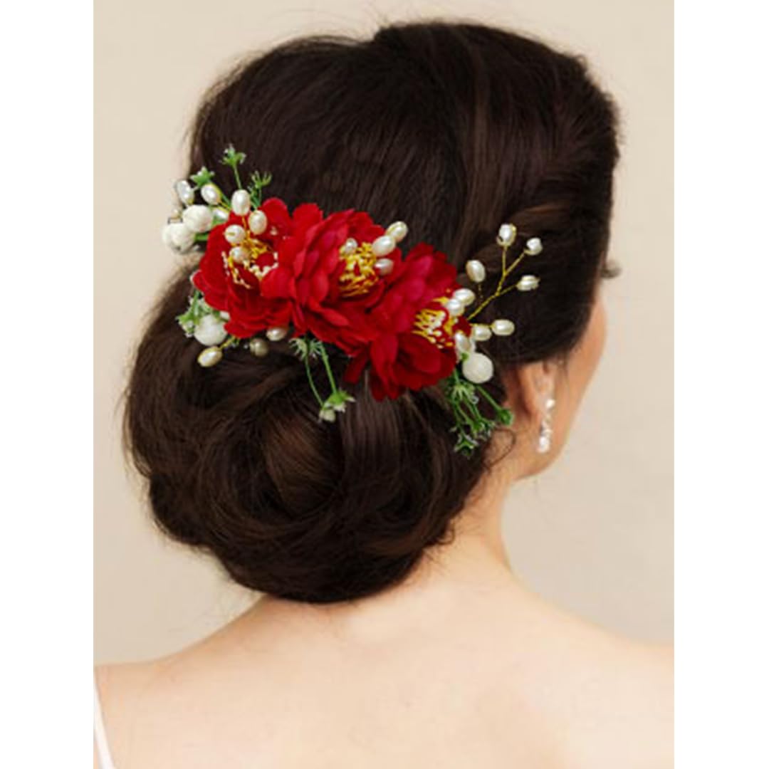 See full amazon price history chart for Ansh Artificial Plastic Rose Flower with Pearl Design Hairpin/Hair Clip/Judabun | Bridal Hair Accessories for Wedding, Festival for Women & Girls - Red, 2215, Pack of 1 Ansh Artificial Plastic Rose Flower with Pearl Design Hairpin/Hair Clip/Judabun | Bridal Hair Accessories for Wedding, Festival for Women & Girls - Red, 2215, Pack of 1 (B0CGZWPB6K) Amazon Price History, Amazon Price Tracker