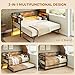 LIKIMIO Daybed with Trundle & Foldable Headboard, 700lbs Metal Twin Bed Frame with LED Lights and Charging Station, Industrial Day Bed for Bedroom, Living Room, Black